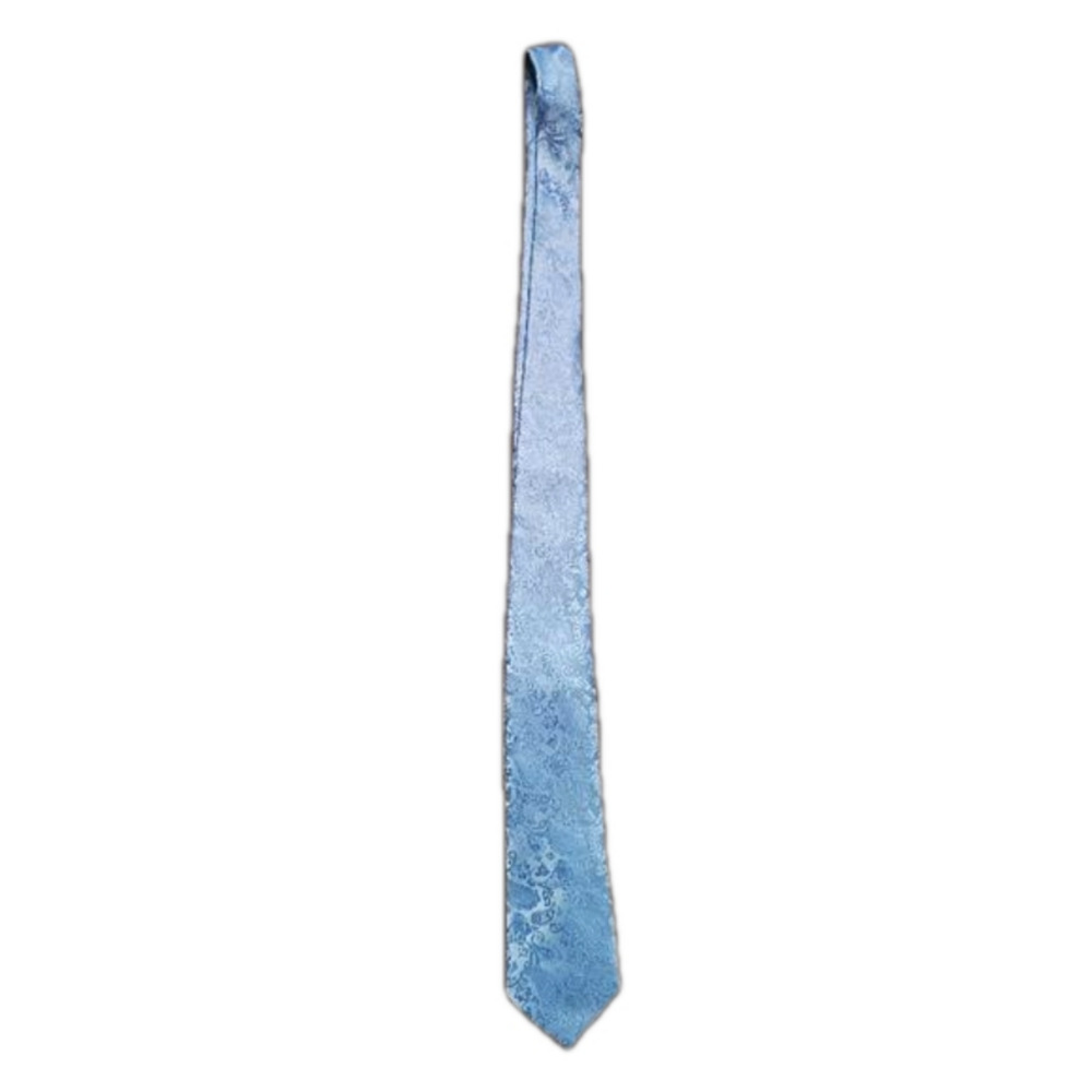 HISDERN baby blue tie with beautiful pattern on it. EXCELLENT CONDITION!